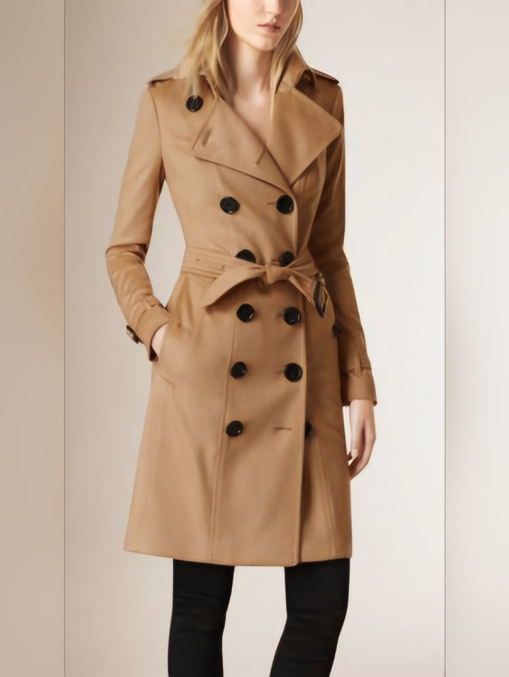 Burberry Prorsum Wool & Cashmere Double Breasted Trench Coat US 2 (Camel/Tan)